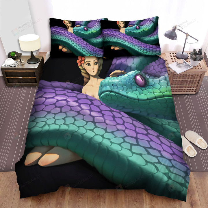 The Wildlife - The Giant Snake Covering For Her Bed Sheets Spread Duvet Cover Bedding Sets
