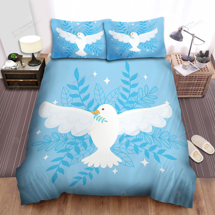The Wild Animal - The White Pigeon Spreading Wings Bed Sheets Spread Duvet Cover Bedding Sets