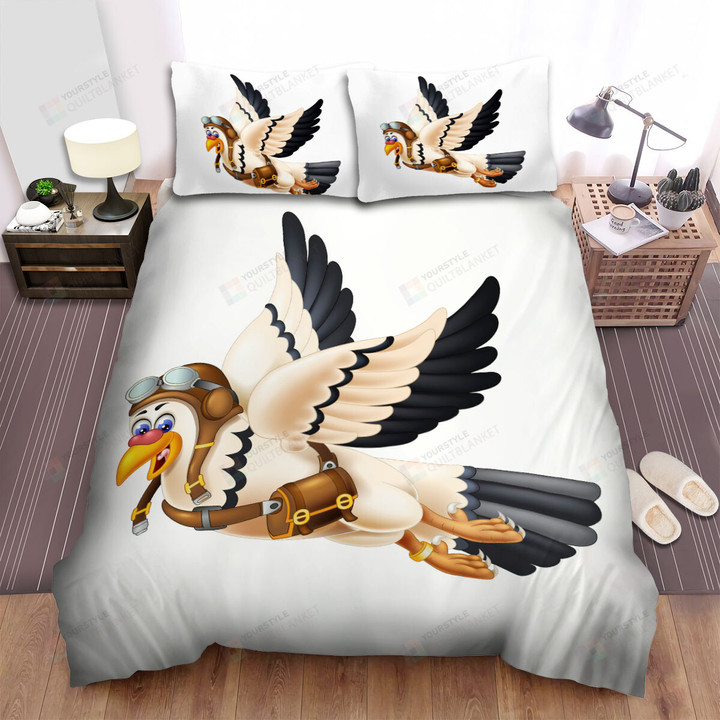 The Wild Animal - The Pigeon Pilot Flying Bed Sheets Spread Duvet Cover Bedding Sets
