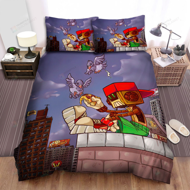 The Wild Animal - The Pigeon Above The Robot Bed Sheets Spread Duvet Cover Bedding Sets