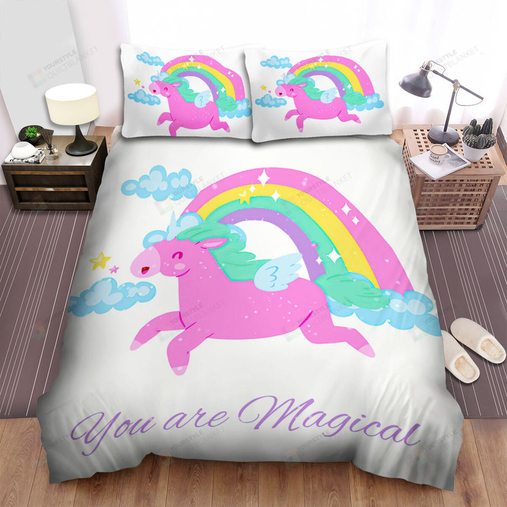 You Are Magical From The Pink Unicorn Bed Sheets Spread Duvet Cover Bedding Sets