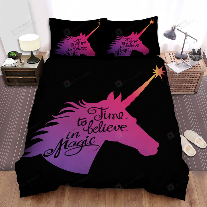 Time To Believe In Magic From A Unicorn Bed Sheets Spread Duvet Cover Bedding Sets