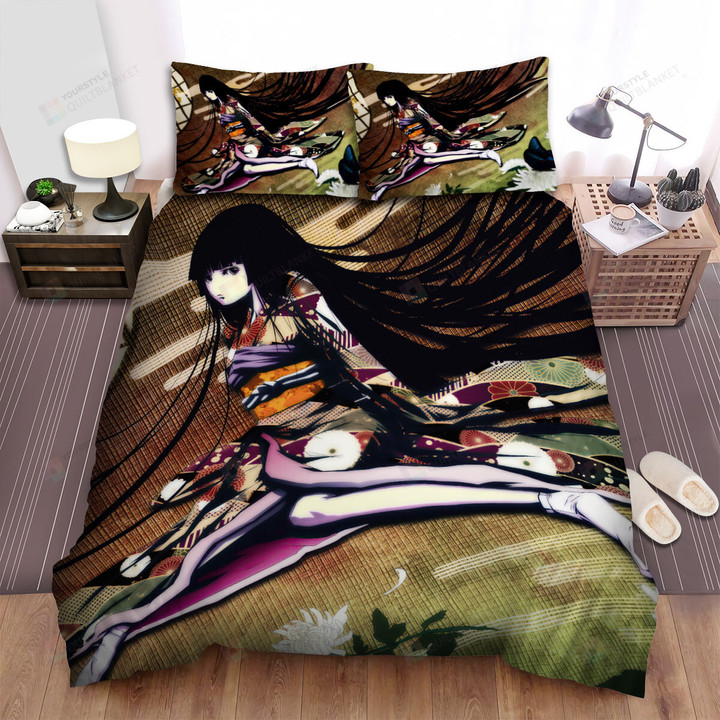 Hell Girl Ai Enma In Season 4 Kimono Artwork Bed Sheets Spread Duvet Cover Bedding Sets