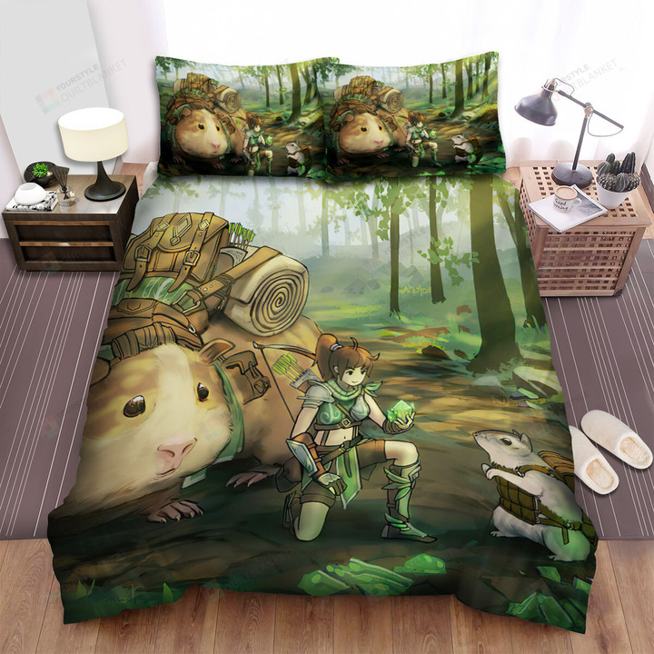 The Guinea Pig And The Rider Bed Sheets Spread Duvet Cover Bedding Sets