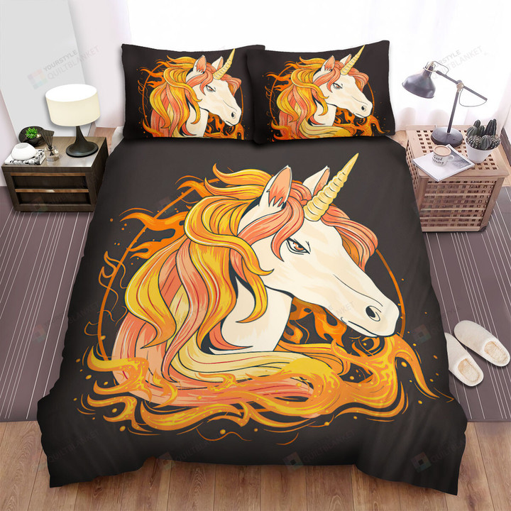 The Fantastic Animal - The Burning Unicorn Art Bed Sheets Spread Duvet Cover Bedding Sets