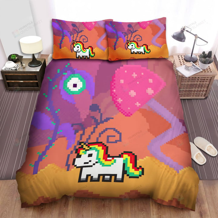The Fantastic Animal - The Unicorn Pixel Art Bed Sheets Spread Duvet Cover Bedding Sets
