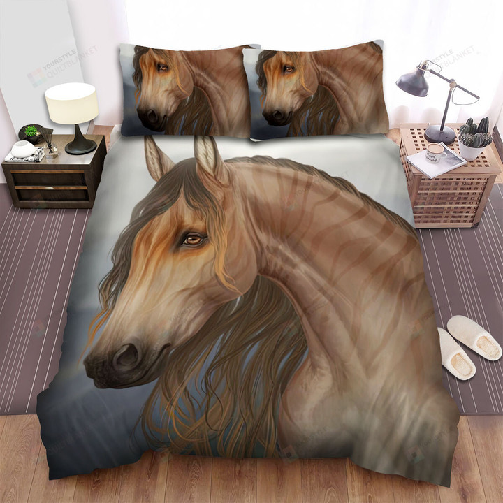 The Wild Animal - The Brown Horse Portrait Bed Sheets Spread Duvet Cover Bedding Sets