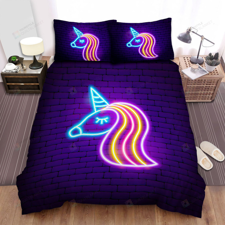 The Mystic Animal - The Neon Unicorn Art Bed Sheets Spread Duvet Cover Bedding Sets