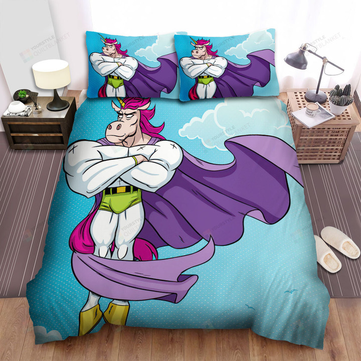 The Mystic Animal - The Unicorn Hero Flying Bed Sheets Spread Duvet Cover Bedding Sets