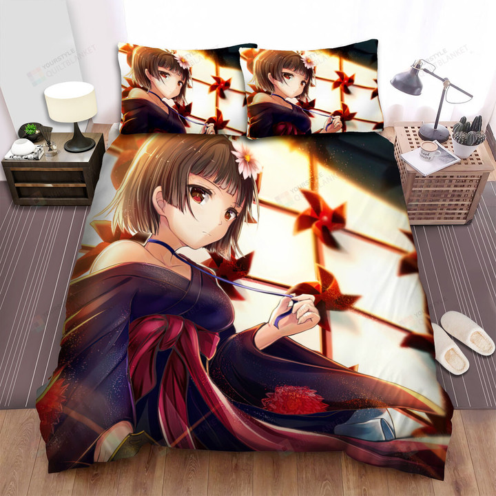 Kabaneri Of The Iron Fortress Mumei In Pinwheel Background Artwork Bed Sheets Spread Duvet Cover Bedding Sets