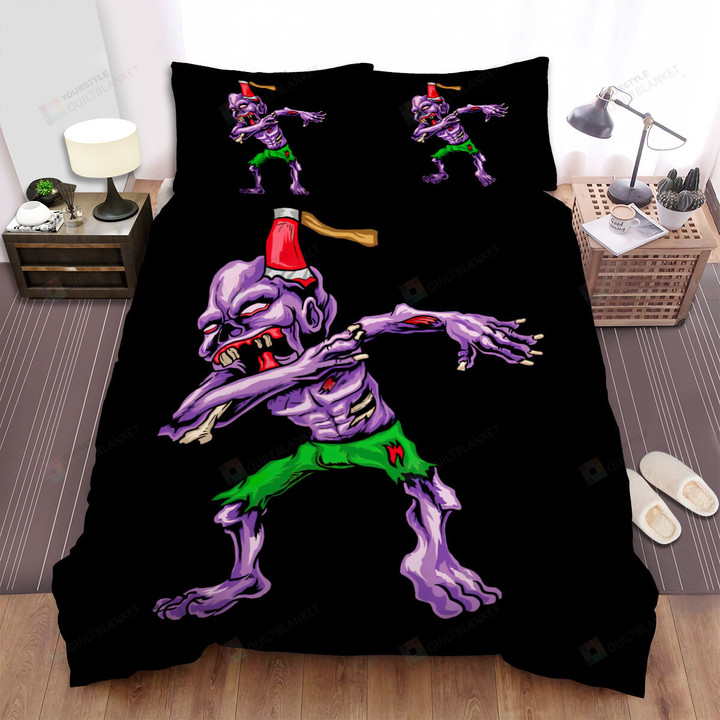 Halloween Purple Zombie Dabbing Bed Sheets Spread Duvet Cover Bedding Sets