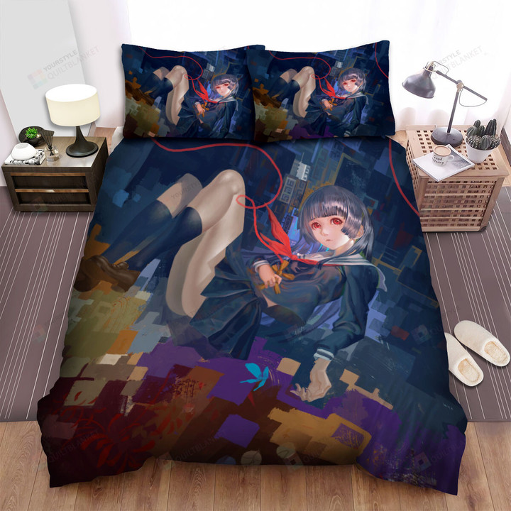 Hell Girl Ai Enma In Two-Sided World Artwork Bed Sheets Spread Duvet Cover Bedding Sets