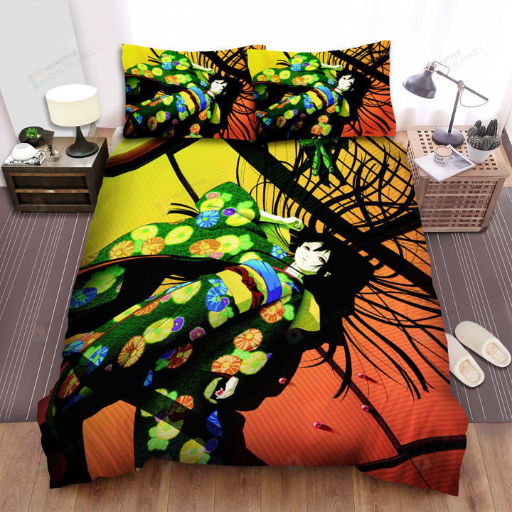 Hell Girl Ai Enma In Green Light Artwork Bed Sheets Spread Duvet Cover Bedding Sets