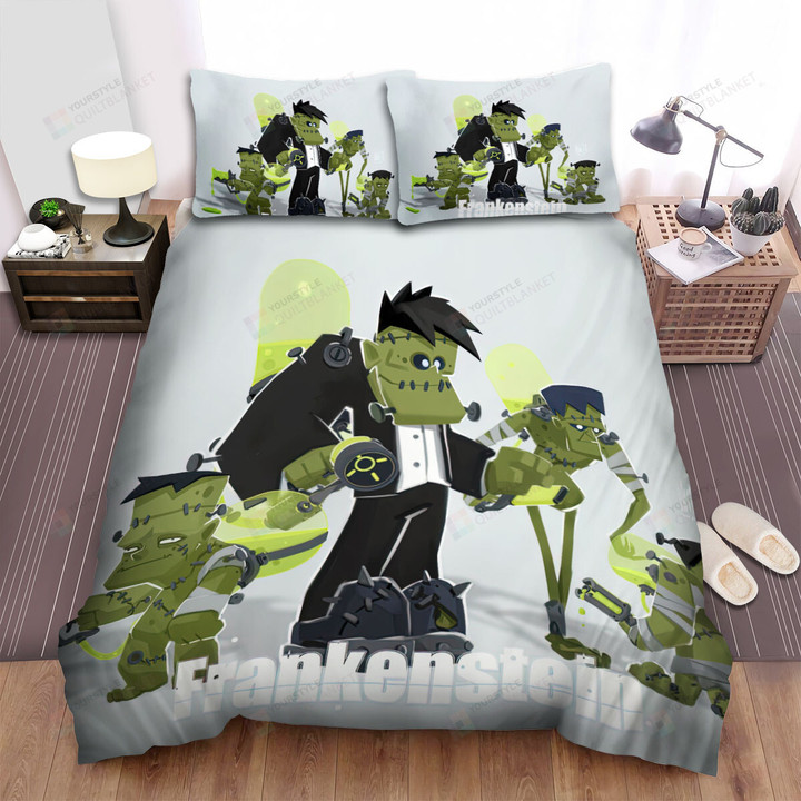Halloween Frankenstein Squad Illustration Bed Sheets Spread Duvet Cover Bedding Sets