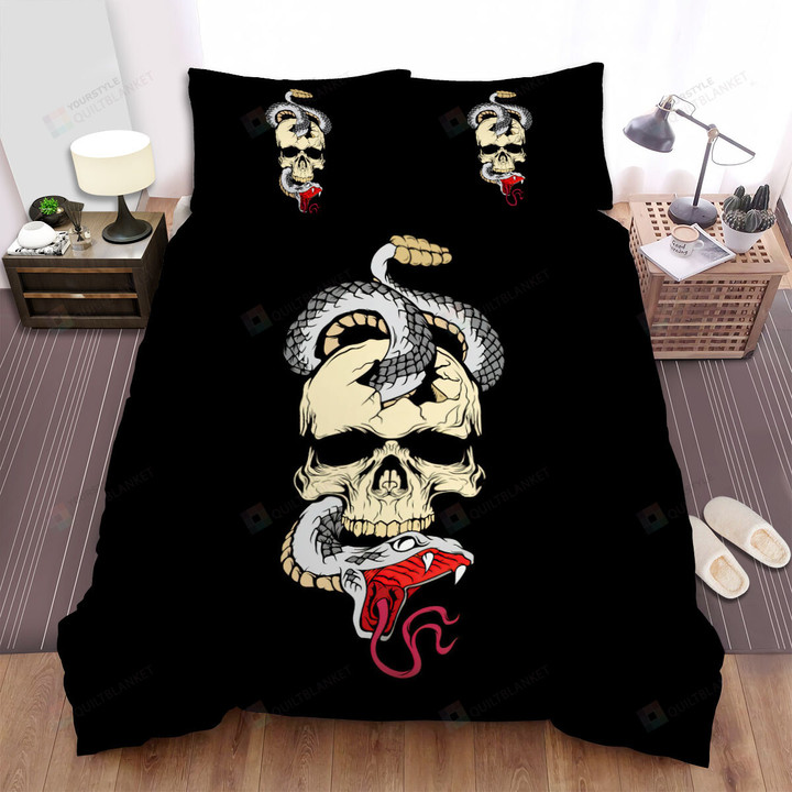 The Wild Reptile - The Rattle Snake Inside A Skull Bed Sheets Spread Duvet Cover Bedding Sets