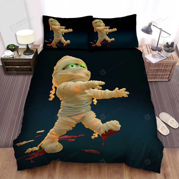 Halloween Funny Spaghetti Mummy Bed Sheets Spread Duvet Cover Bedding Sets