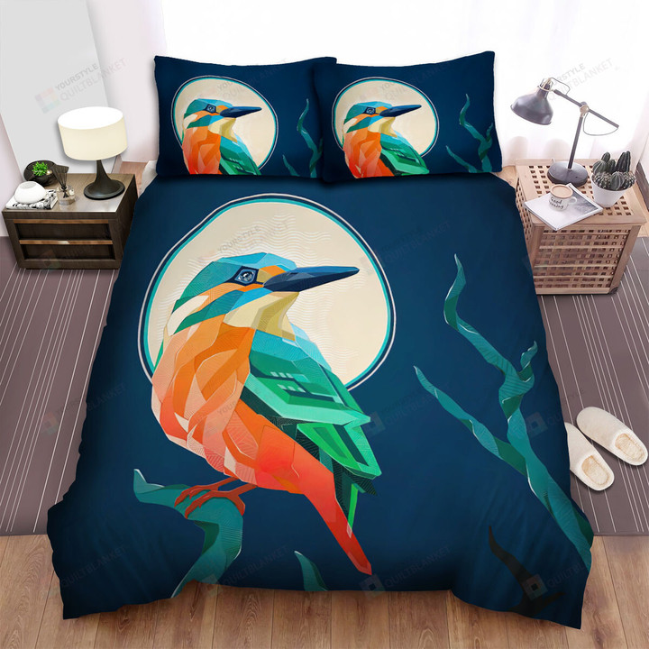 The Wild Animal - The Kingfisher In The Moon Night Bed Sheets Spread Duvet Cover Bedding Sets
