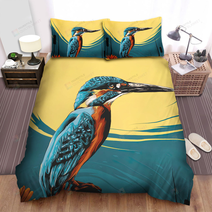 The Wild Animal - The Kingfisher Under The Moon Bed Sheets Spread Duvet Cover Bedding Sets