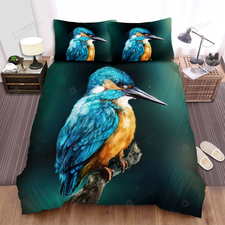 The Wild Animal - The Kingfisher On The Tree Hand Drawn Bed Sheets Spread Duvet Cover Bedding Sets