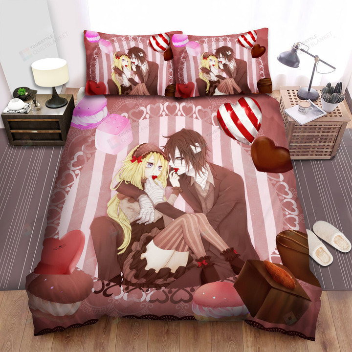 Angels Of Death Zack & Ray With Sweet Candies Artwork Bed Sheets Spread Duvet Cover Bedding Sets