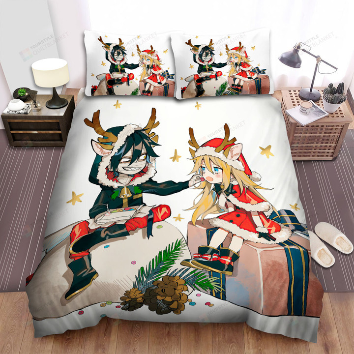 Angels Of Death Zack & Ray In Christmas Costumes Bed Sheets Spread Duvet Cover Bedding Sets
