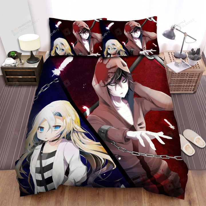 Angels Of Death Ray & Zack Chained Together Bed Sheets Spread Duvet Cover Bedding Sets