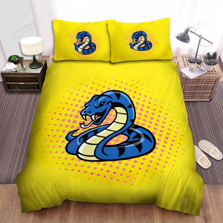 The Wild Reptile - The Blue Snake Retro Art Bed Sheets Spread Duvet Cover Bedding Sets