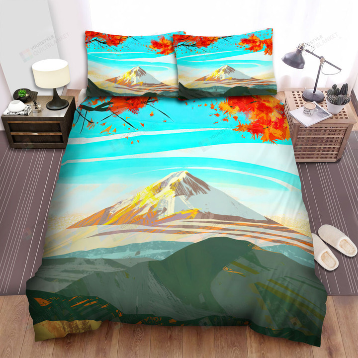 Mount Fuji Art Landmark Japan Bed Sheets Spread Comforter Duvet Cover Bedding Sets