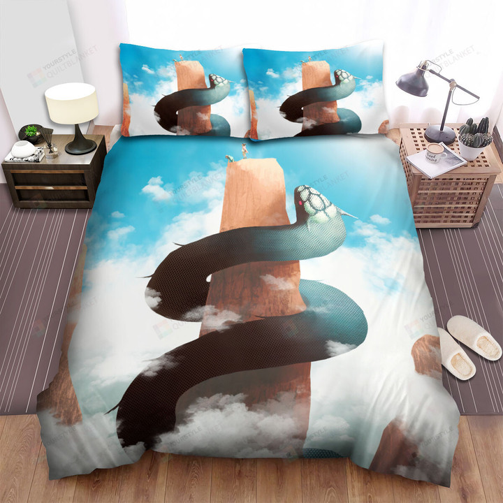 The Reptile - The Giant Snake Crawling To The Peak Bed Sheets Spread Duvet Cover Bedding Sets