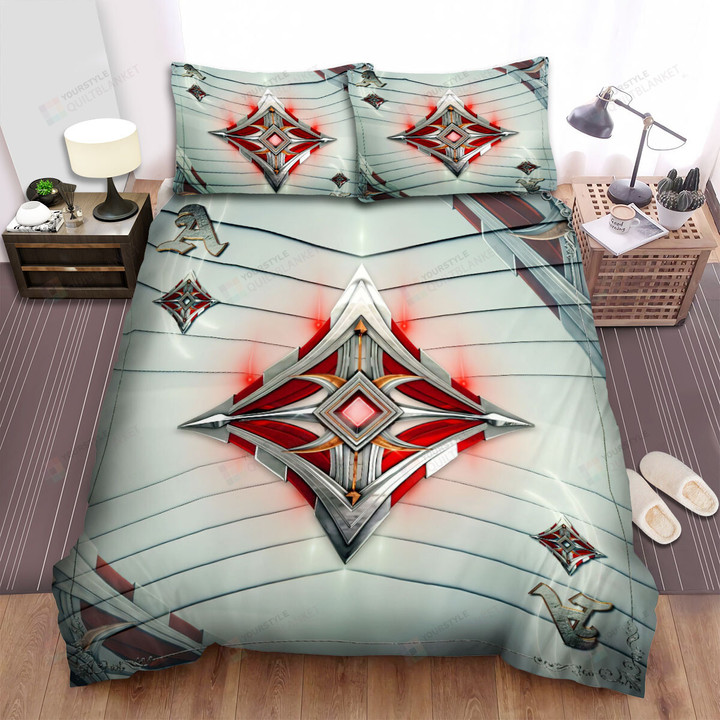 Poker Cards Ace Diamond W Bed Sheets Spread Comforter Duvet Cover Bedding Sets