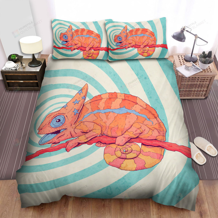 The Wild Animal - The Chameleon The King Lizard Bed Sheets Spread Duvet Cover Bedding Sets