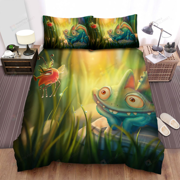 The Wild Animal - The Chameleon Watching His Meal Bed Sheets Spread Duvet Cover Bedding Sets