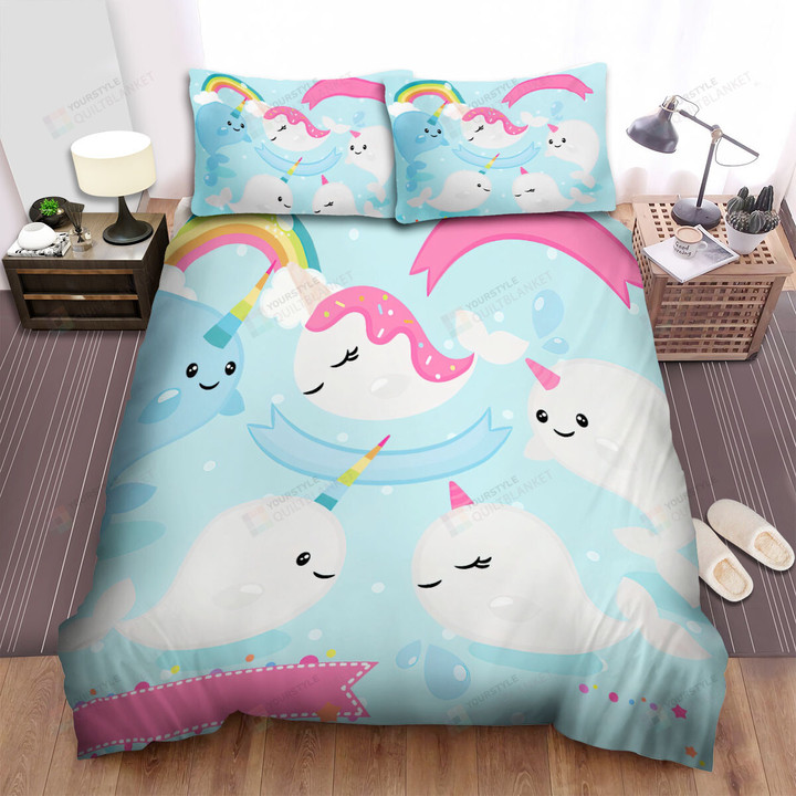 The Wild Animal - The Narwhal Clipart Bed Sheets Spread Duvet Cover Bedding Sets