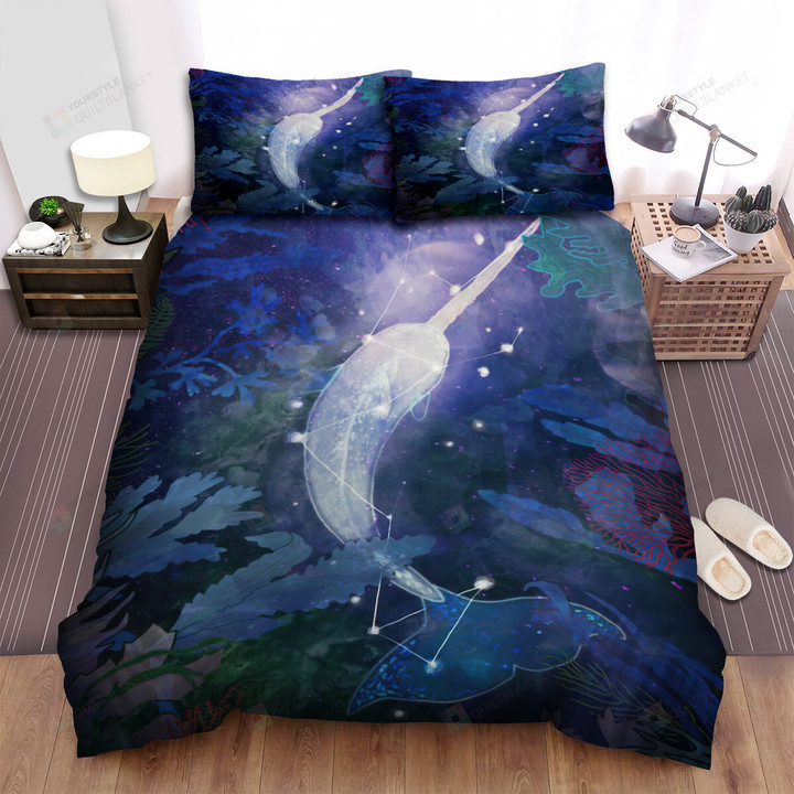 The Wild Animal - The Narwhal By Night Bed Sheets Spread Duvet Cover Bedding Sets