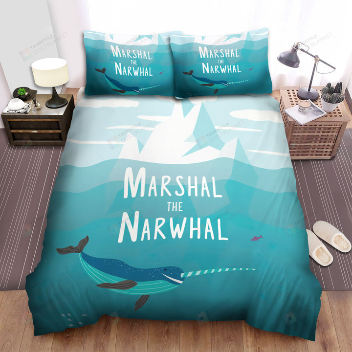The Wild Animal - The Narwhal Under The Iceberg Bed Sheets Spread Duvet Cover Bedding Sets