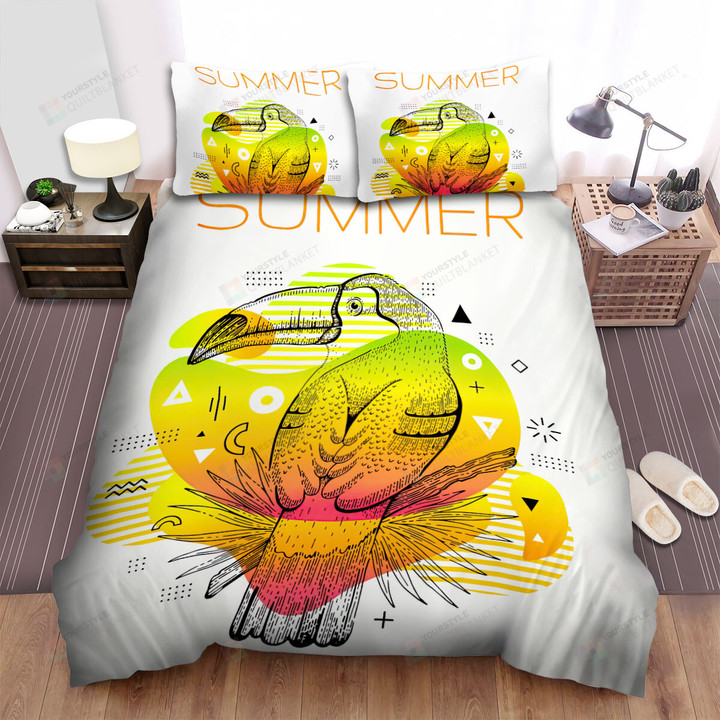 The Tropical Bird - The Summer Toucan Bed Sheets Spread Duvet Cover Bedding Sets