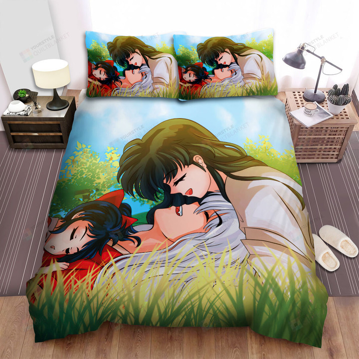 Yashahime: Princess Half-Demon Higurashi Family Happy Moment Bed Sheets Spread Duvet Cover Bedding Sets