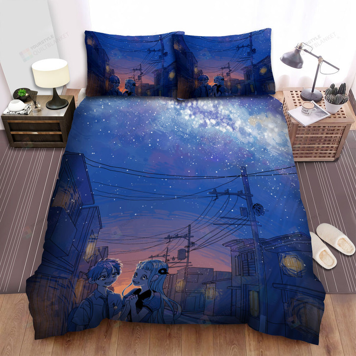 Toilet-Bound Hanako-Kun & Yashiro Nene In Starry Night Artwork Bed Sheets Spread Duvet Cover Bedding Sets