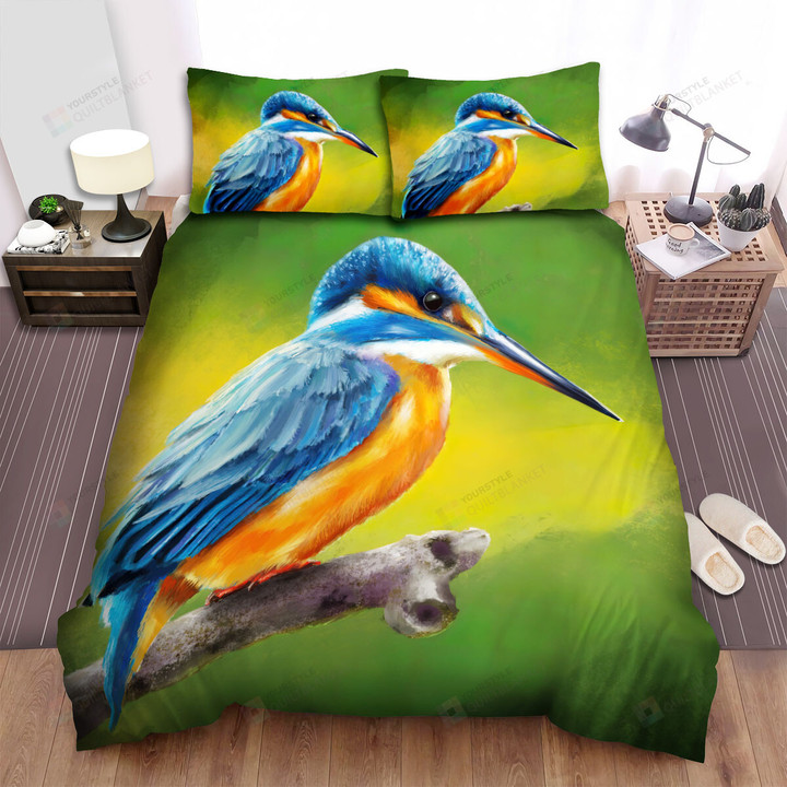 The Wildlife - The Blue Kingfisher Looking Down Bed Sheets Spread Duvet Cover Bedding Sets