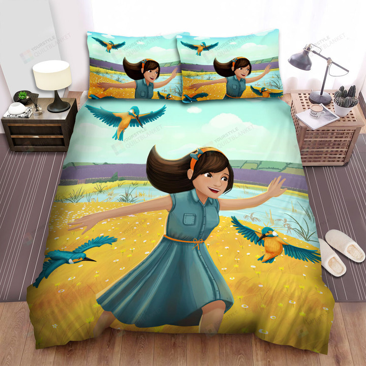 The Wildlife - Playing With The Kingfisher Bed Sheets Spread Duvet Cover Bedding Sets