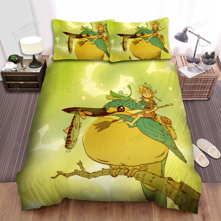 The Wildlife - Riding On The Giant Kingfisher Bed Sheets Spread Duvet Cover Bedding Sets