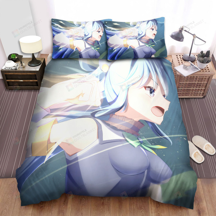 Konosuba Angry Aqua With Her Punch Artwork Bed Sheets Spread Duvet Cover Bedding Sets