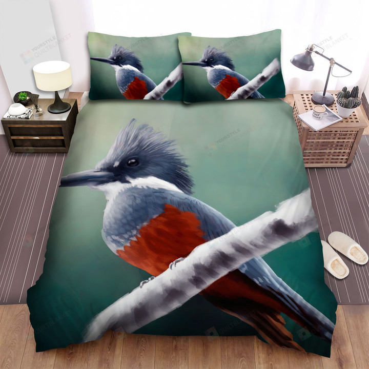 The Wildlife - The Red Tummy Kingfisher Bed Sheets Spread Duvet Cover Bedding Sets