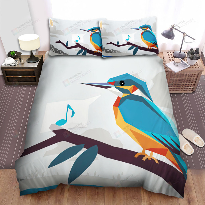The Wildlife - The Blue Kingfisher Singing Art Bed Sheets Spread Duvet Cover Bedding Sets