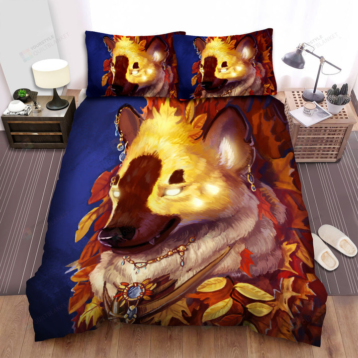 The Wild Aninmal - The Hyena Wearing Necklace Artwork Bed Sheets Spread Duvet Cover Bedding Sets