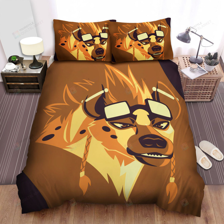 The Wild Aninmal - The Cool Hyena Illustration Bed Sheets Spread Duvet Cover Bedding Sets