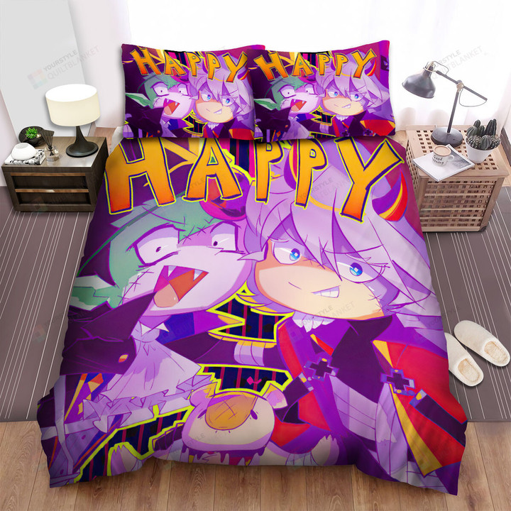 The Vampire Dies In No Time Happy Halloween Bed Sheets Spread Duvet Cover Bedding Sets