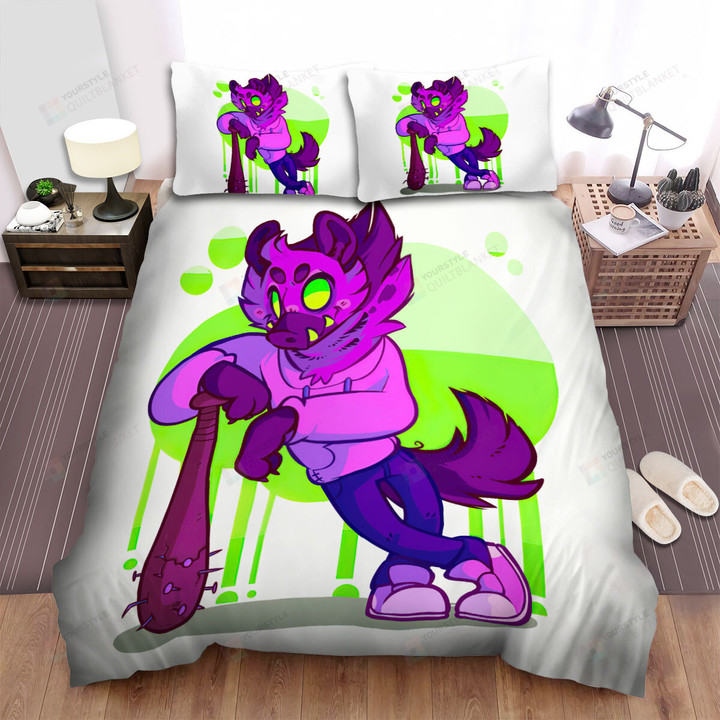 The Wild Aninmal - The Hyena With A Bat Bed Sheets Spread Duvet Cover Bedding Sets
