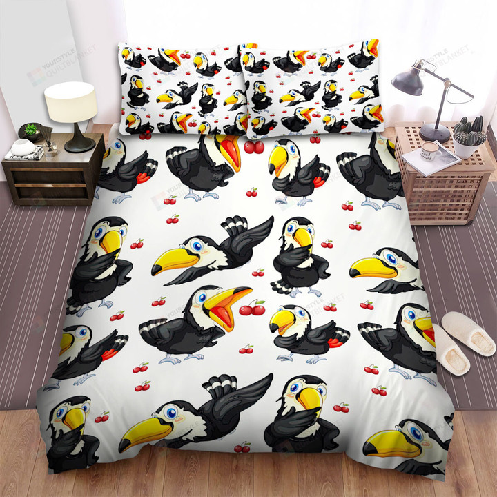 The Toucan And Cherries Bed Sheets Spread Duvet Cover Bedding Sets