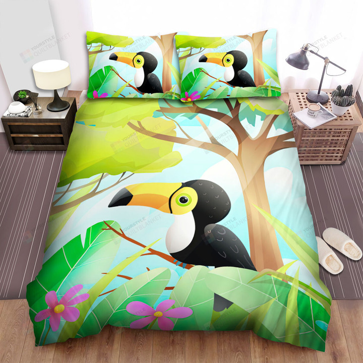 The Toucan Sitting In The Forest Bed Sheets Spread Duvet Cover Bedding Sets